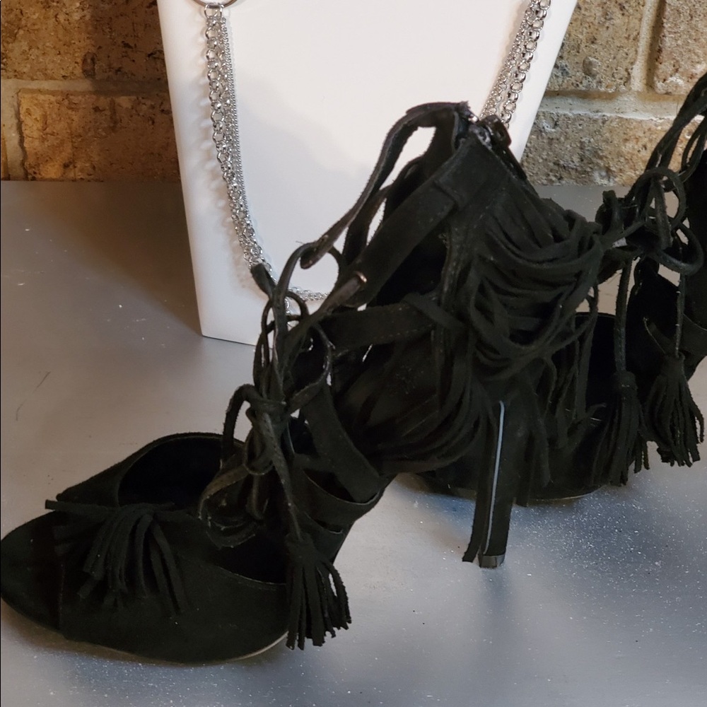 Brand: Charlotte Russe. Heel Size: 4 inch.  Material: Cloth